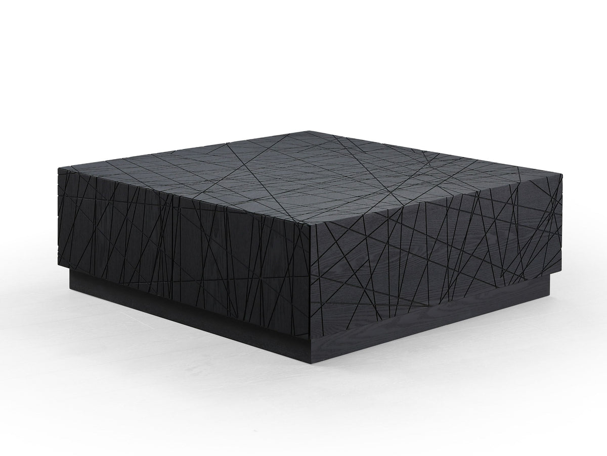 Gloria Modern Black Oak Square Coffee Table With Storage