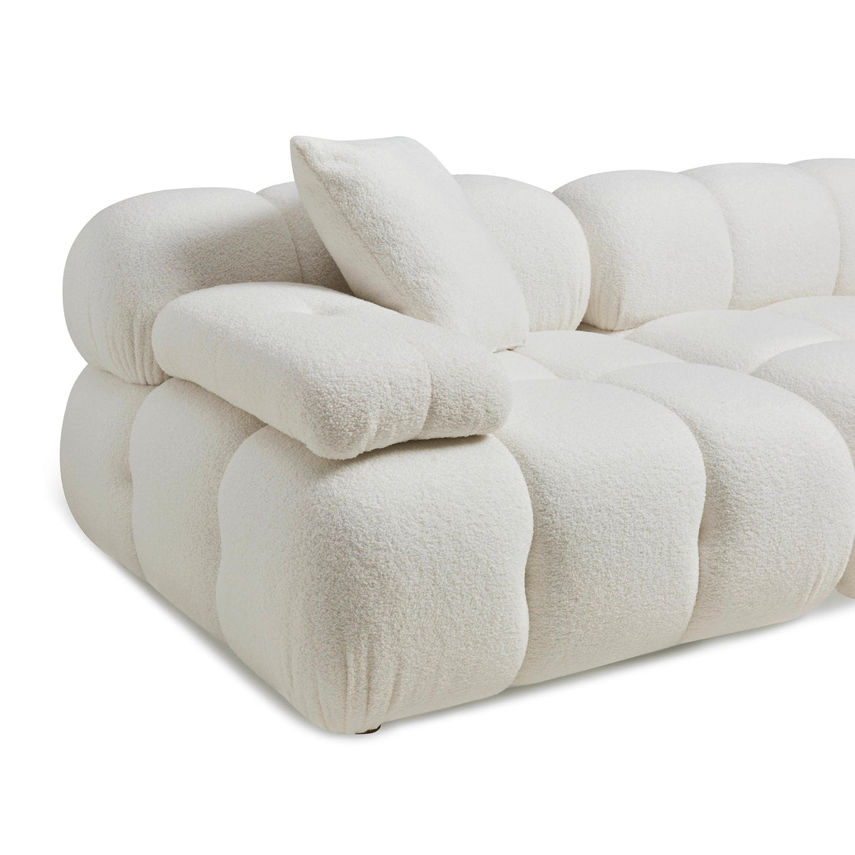 Vogue 118.2" Cream Performance Vegan Shearling 4 Piece Modular Sectional