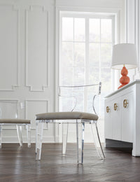 Clay Acrylic & Beige Faux Shagreen Chair