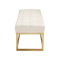 Elisha Modern Ivory Linen & Gold Bench