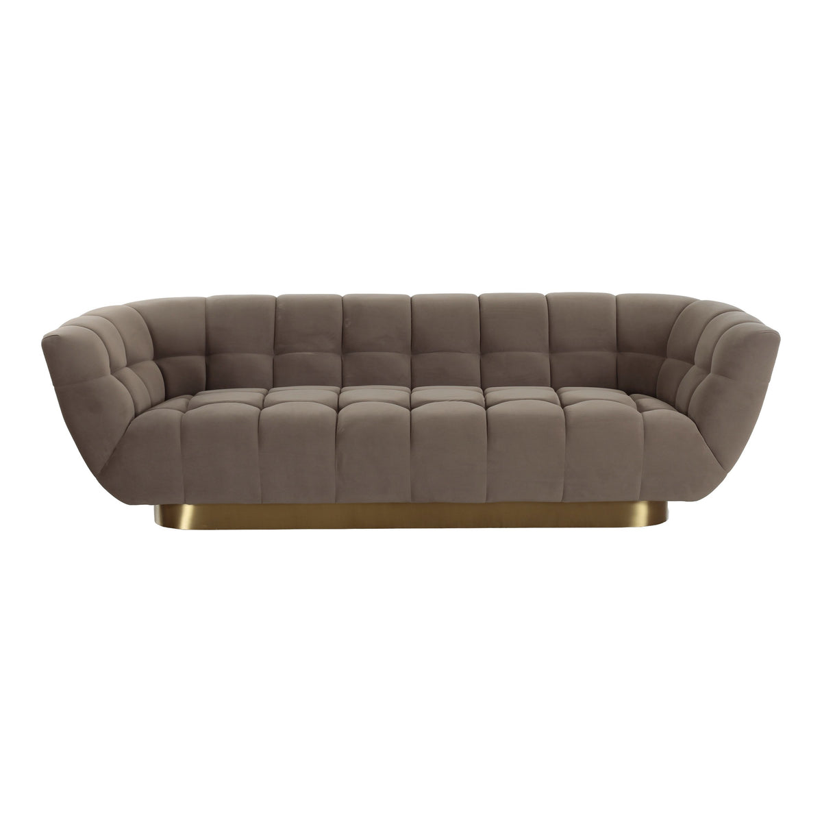 Rihanna 100.8" Taupe Upholstered & Gold Sofa
