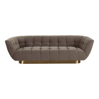 Rihanna 100.8" Taupe Upholstered & Gold Sofa