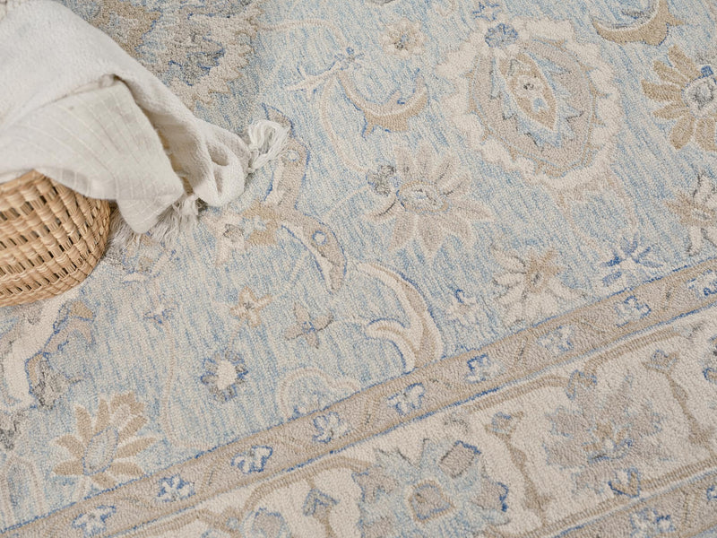 Carra Light Blue/Ivory Luxury Area Rug
