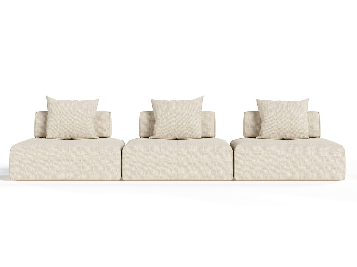 Montrose Beige Fabric 3 Seat Modular Sectional Sofa