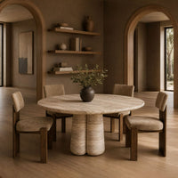 Doritte Modern Tan Upholstered Dining Chairs with Casters (Set of 2)