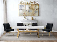Prado Black Velvet With Gold Frame Chair - PROMOTION