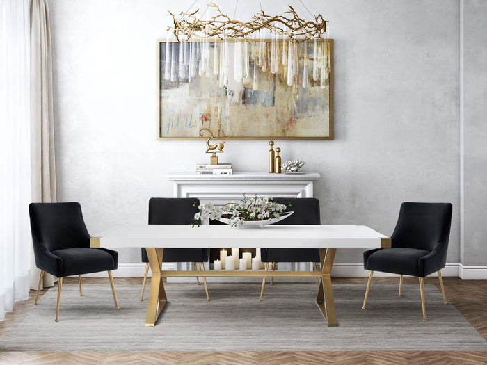 Prado Black Velvet With Gold Frame Chair - PROMOTION