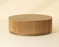 Kalla 44" Natural Oak & Brushed Gold Coffee Table