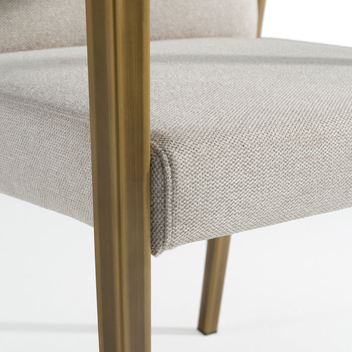 Collette Modern Off-White & Gold Dining Chair