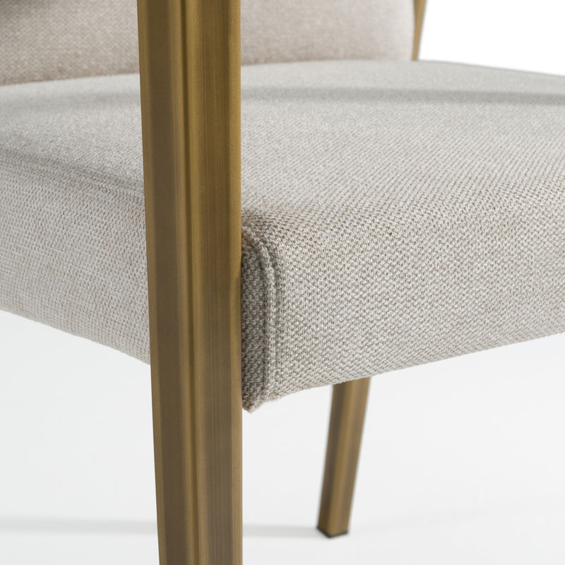 Collette Modern Off-White & Gold Dining Chair