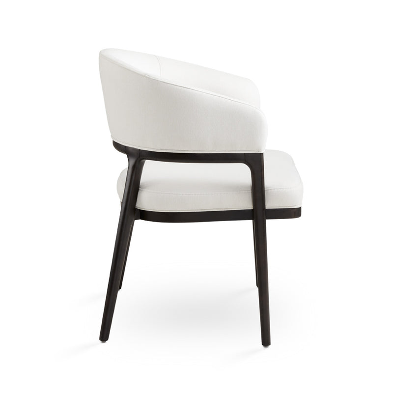 Cosette White Linen Dining Chair