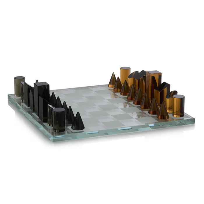 Black & Amber Chess Board