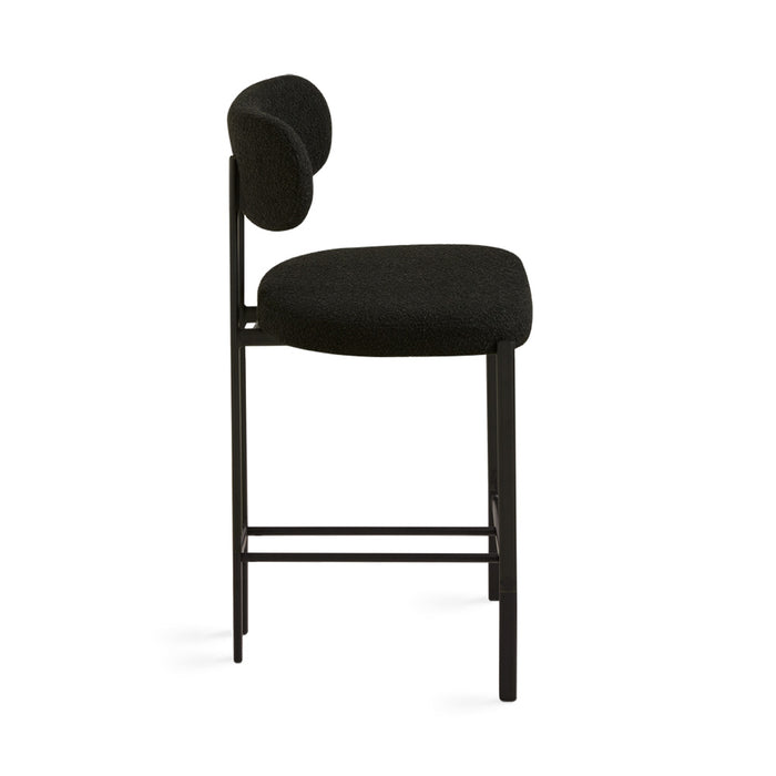 Claudia Black Boucle Counter Stool