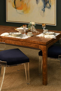 Cecilly 86" Dark Burl Wood Dining Table