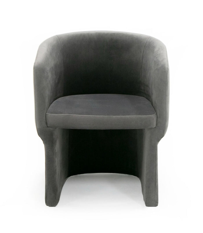 Mollie Modern Grey Velvet Dining Chair