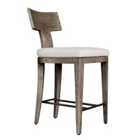 Sammantha White & Grey Outdoor Counter Stool