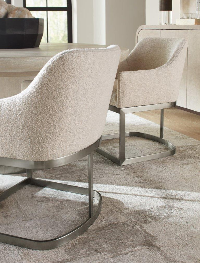 Reyeh Boucle Arm Chair With Metal Base