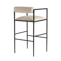 Musa White Performance Fabric Bar Stool