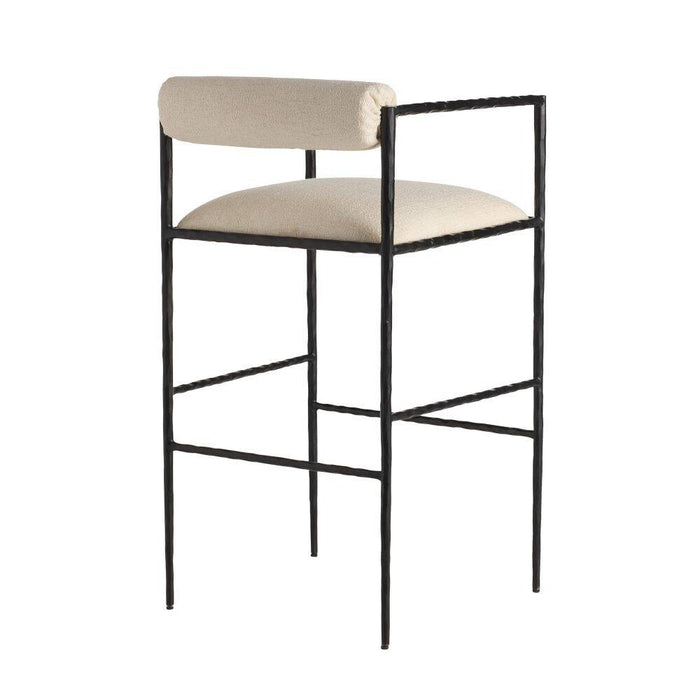 Musa White Performance Fabric Bar Stool