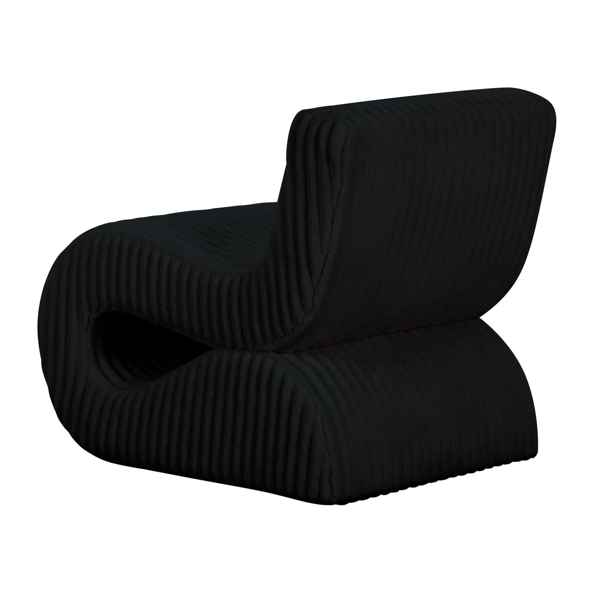 Selene Black Oversized Performance Corduroy Accent Chair