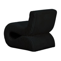 Selene Black Oversized Performance Corduroy Accent Chair