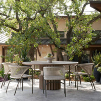 Enzo Buff Plain Weave Outdoor Dining Chair