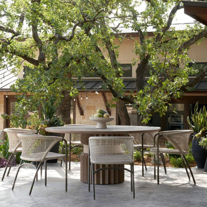 Enzo Buff Plain Weave Outdoor Dining Chair