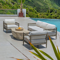 Clara White & Grey Outdoor Lounge Chair