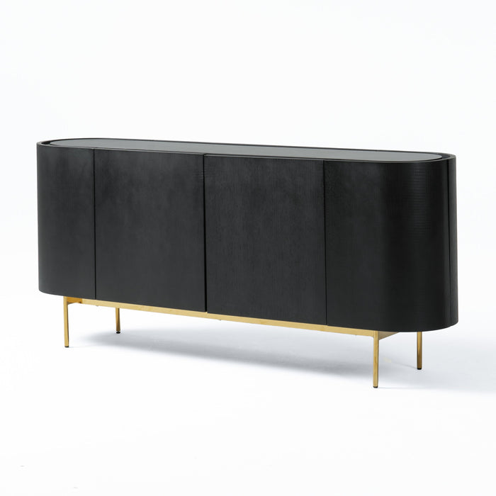 Anita Modern Black Oak & Gold Buffet