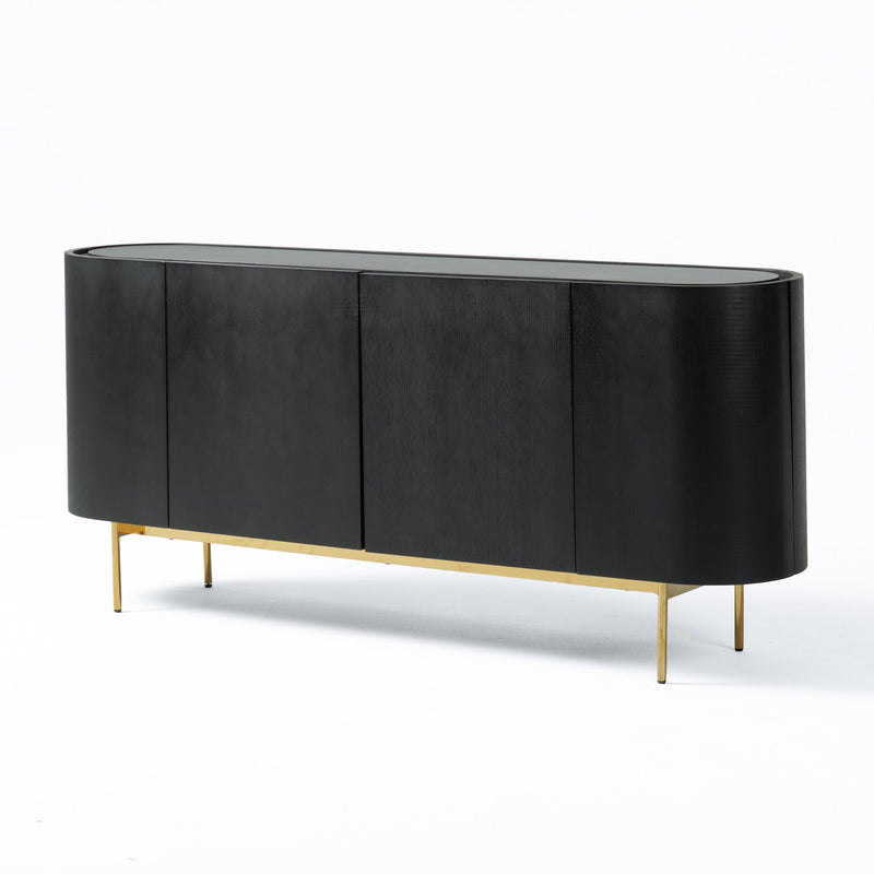 Anita Modern Black Oak & Gold Buffet