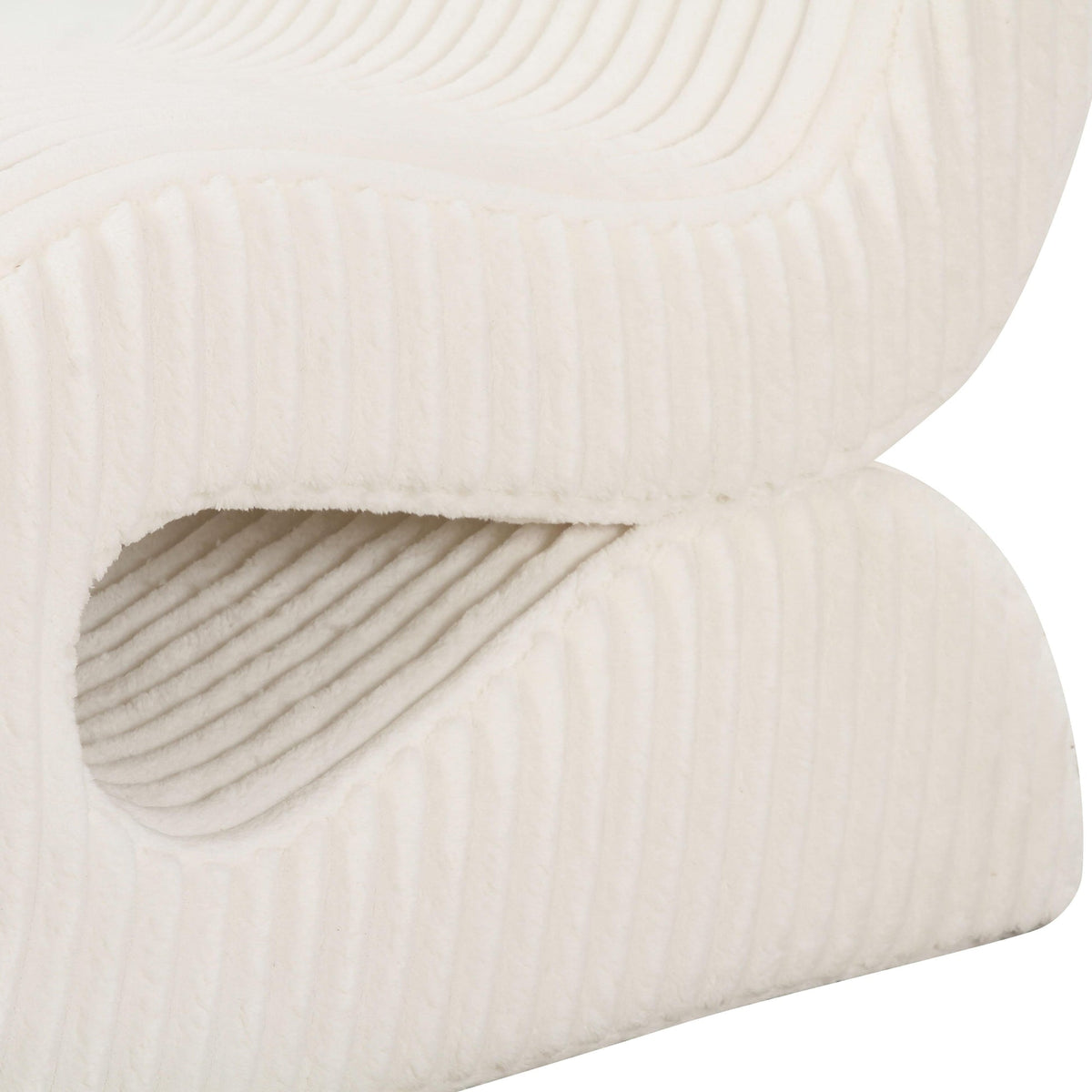 Selene Cream Oversized Performance Corduroy Accent Chair