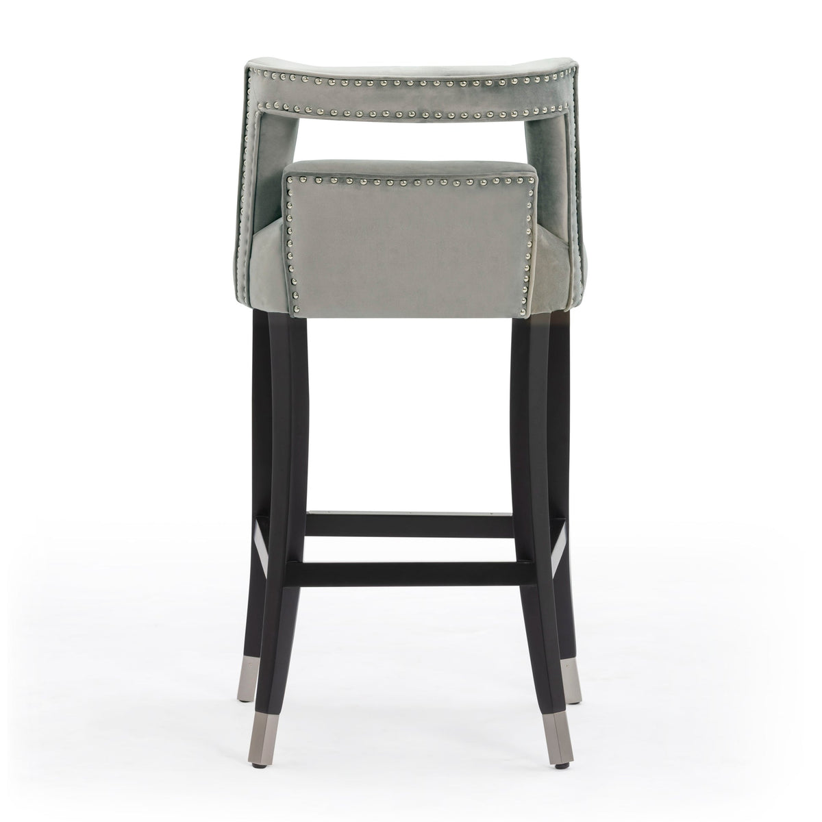 Rina Grey Velvet Bar Stool - Luxury Living Collection