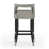 Rina Grey Velvet Bar Stool - Luxury Living Collection