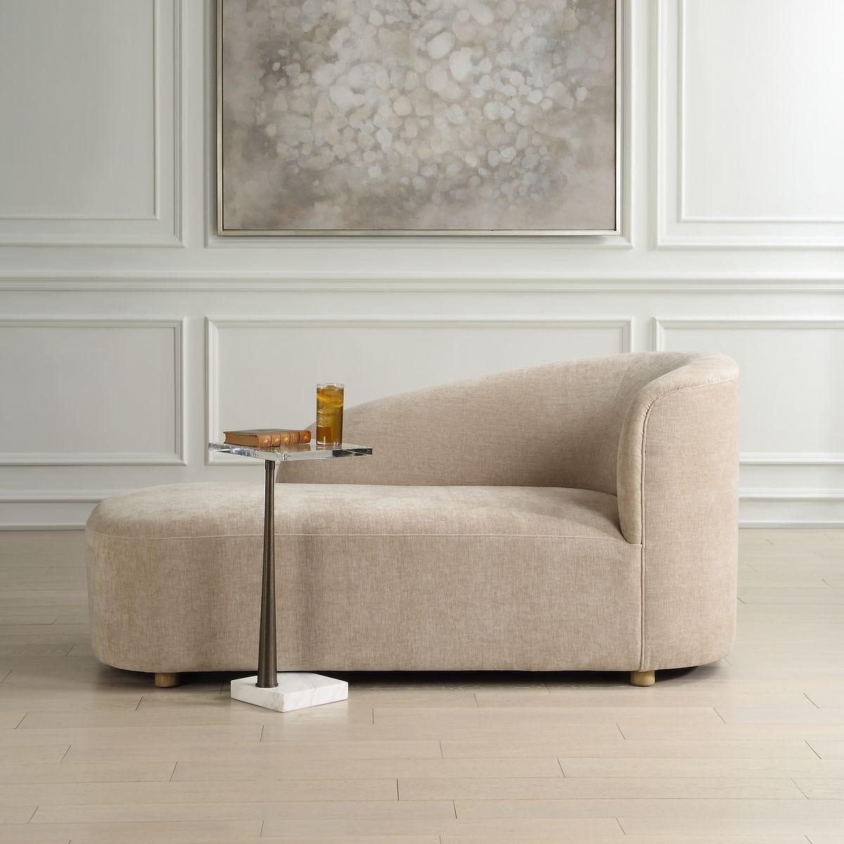 Lila Velvet Arm Chaise Lounge