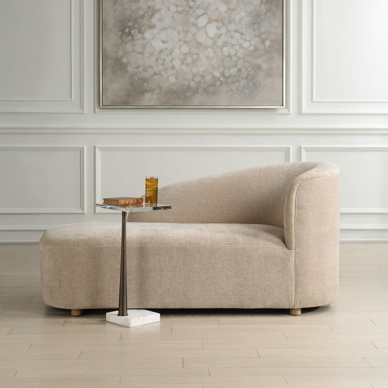 Lila Velvet Arm Chaise Lounge