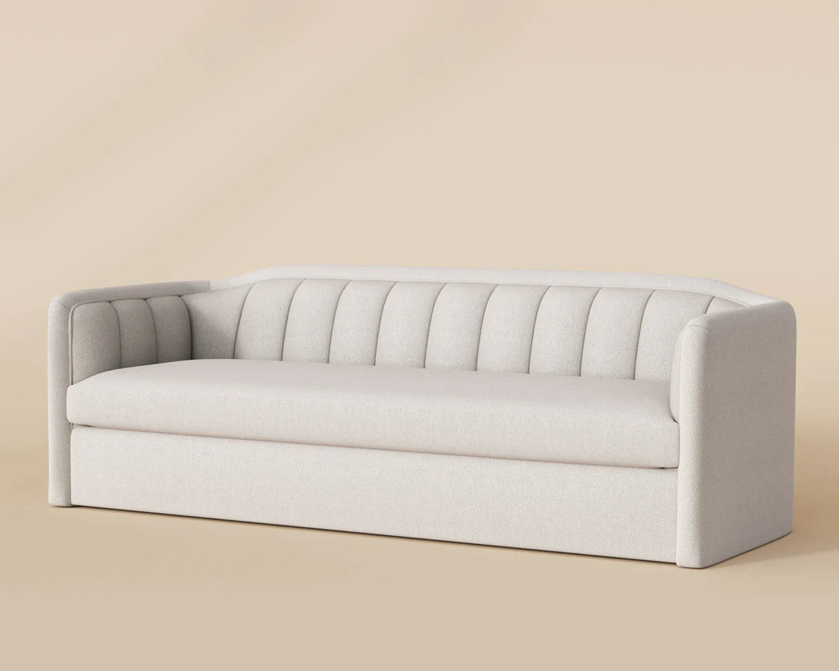 Birrit 92.25" Dove Cream Performance Fabric Sofa