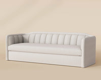 Birrit 92.25" Dove Cream Performance Fabric Sofa