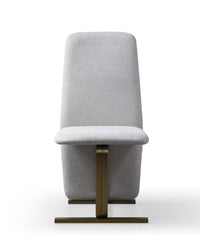 Shale Modern Beige Linen + Brushed Brass Dining Chair (Set of 2)
