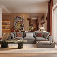 Karsyn 40.2" Performance Grey Fabric Modular Pet Bed