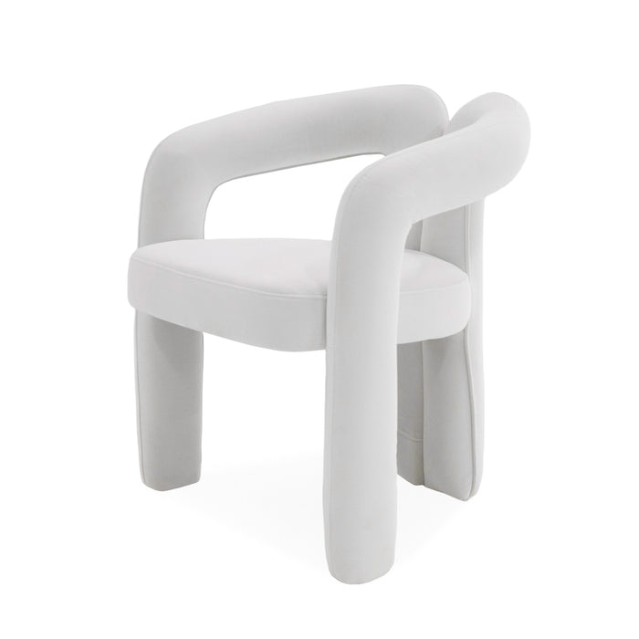 Kika Glam White Velvet Dining Chair