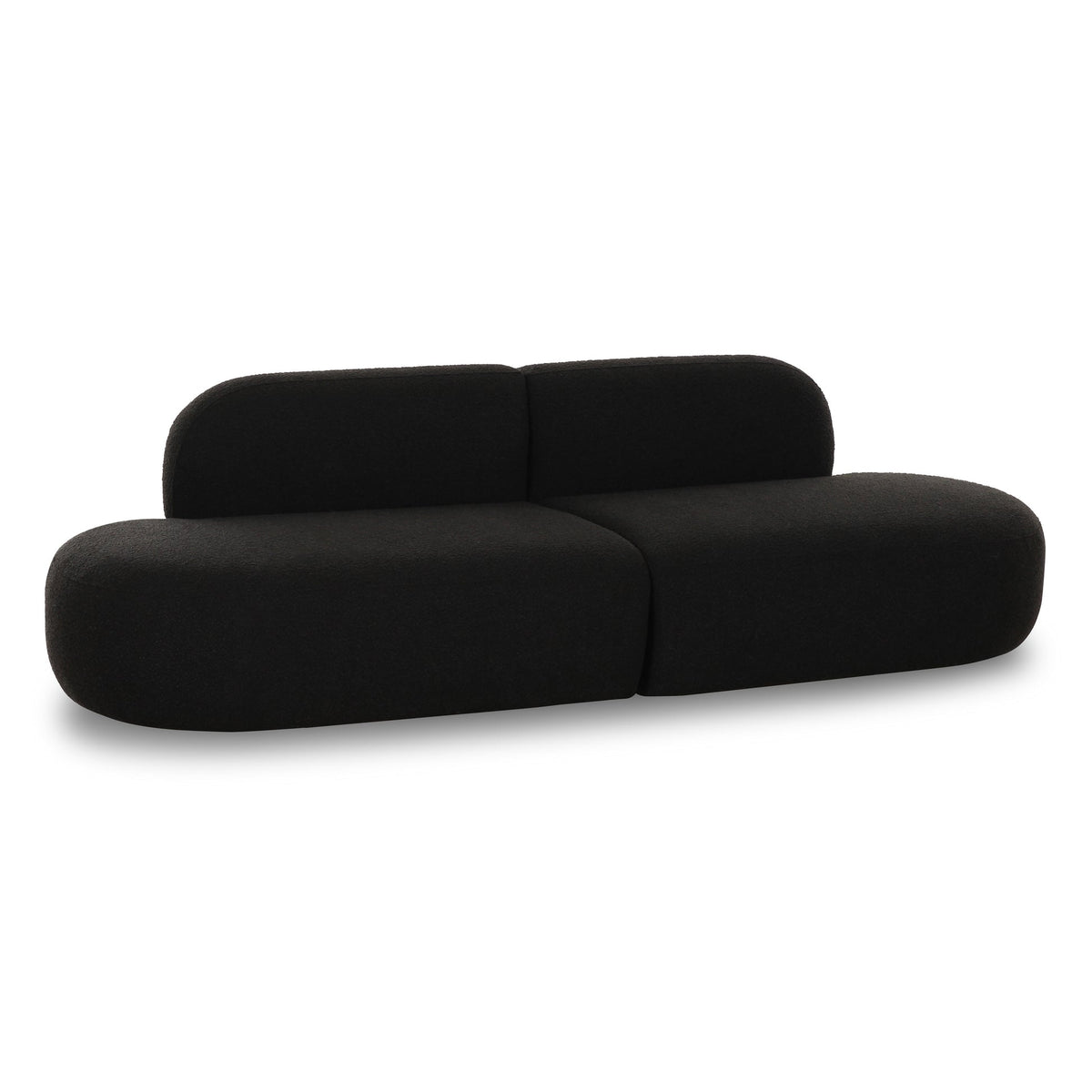 Sofie 94.4" Black Performance Boucle Sectional Sofa