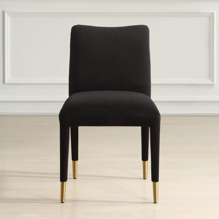 Diara Black Velvet & Gold Dining Chair  (Set of 2)