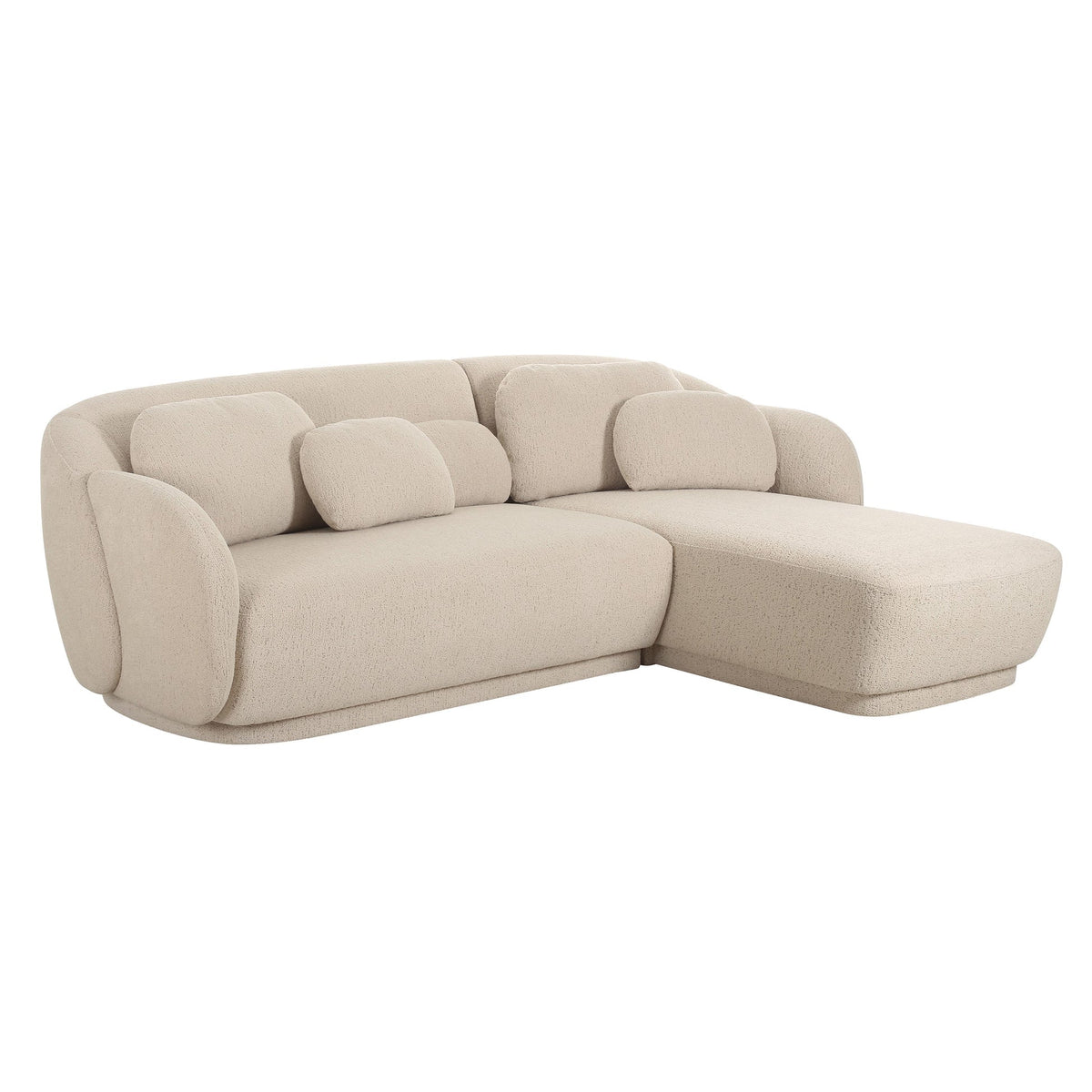 Covet 90.4” Cream Performance Boucle Sectional - RAF