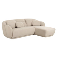 Covet 90.4” Cream Performance Boucle Sectional - RAF