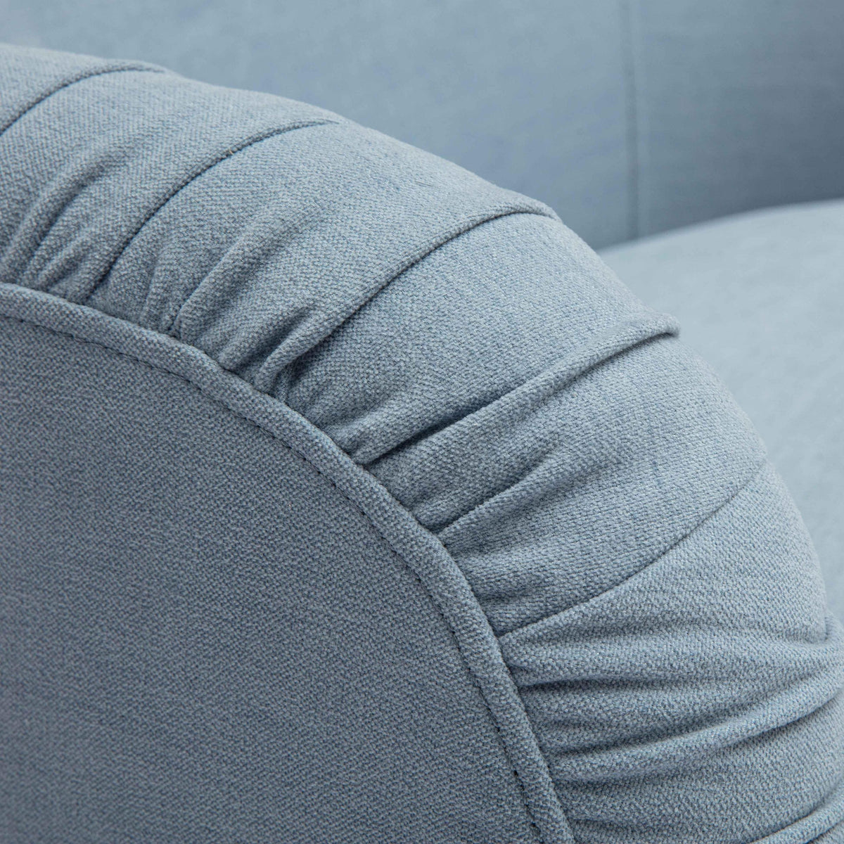 Pamela Faded Blue Upcycled Performance Fabric Tassel Accent Chair