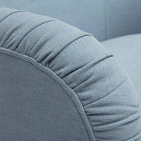 Pamela Faded Blue Upcycled Performance Fabric Tassel Accent Chair