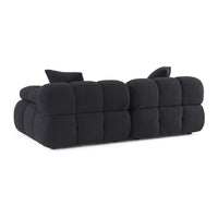 Vogue 78.8” Black Performance Vegan Shearling Modular Loveseat