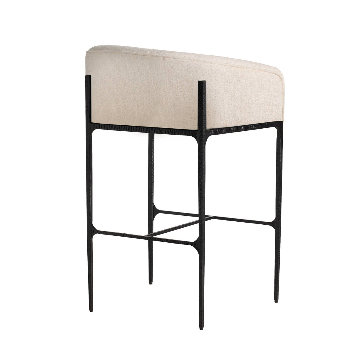 Osbourne Performance Oxford White & Hammered Iron Bar Stool (Set of 2)