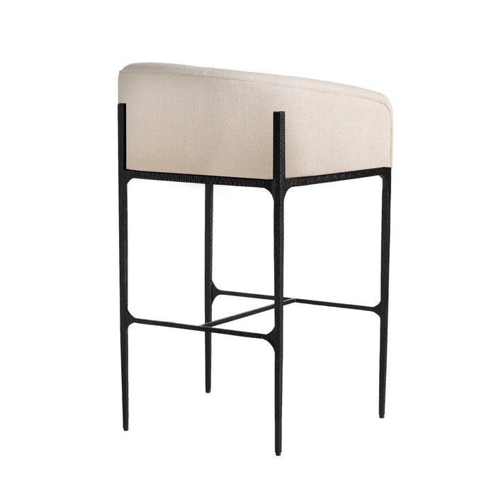 Osbourne Performance Oxford White & Hammered Iron Bar Stool (Set of 2)