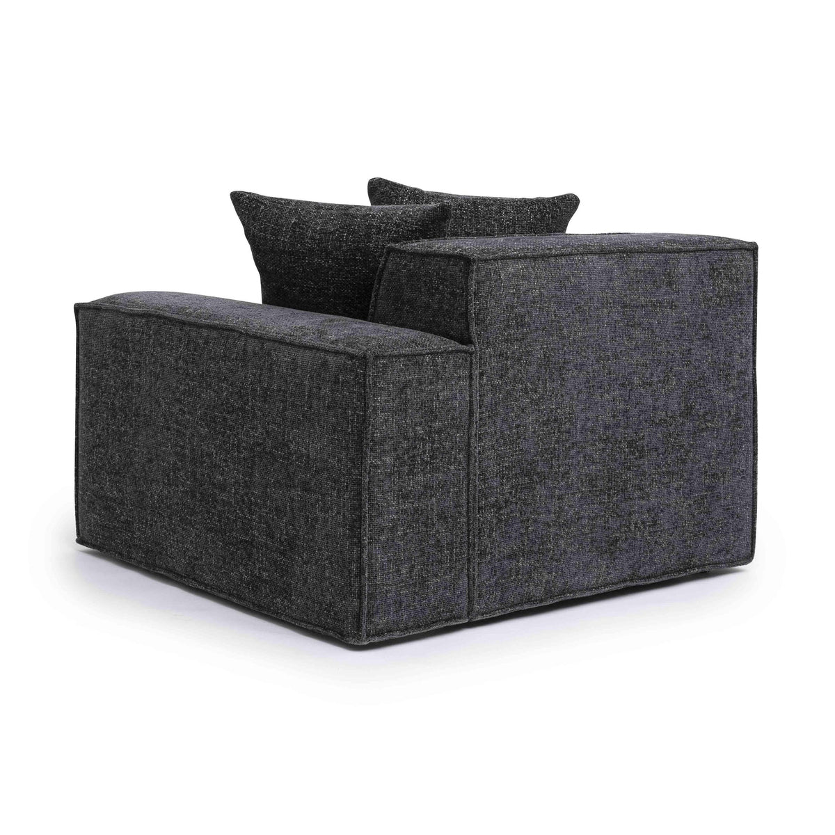 Mindy Charcoal Performance Chenille Basketweave RAF Corner Chair